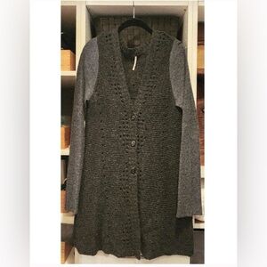 Free People Charcoal Knit Cardigan